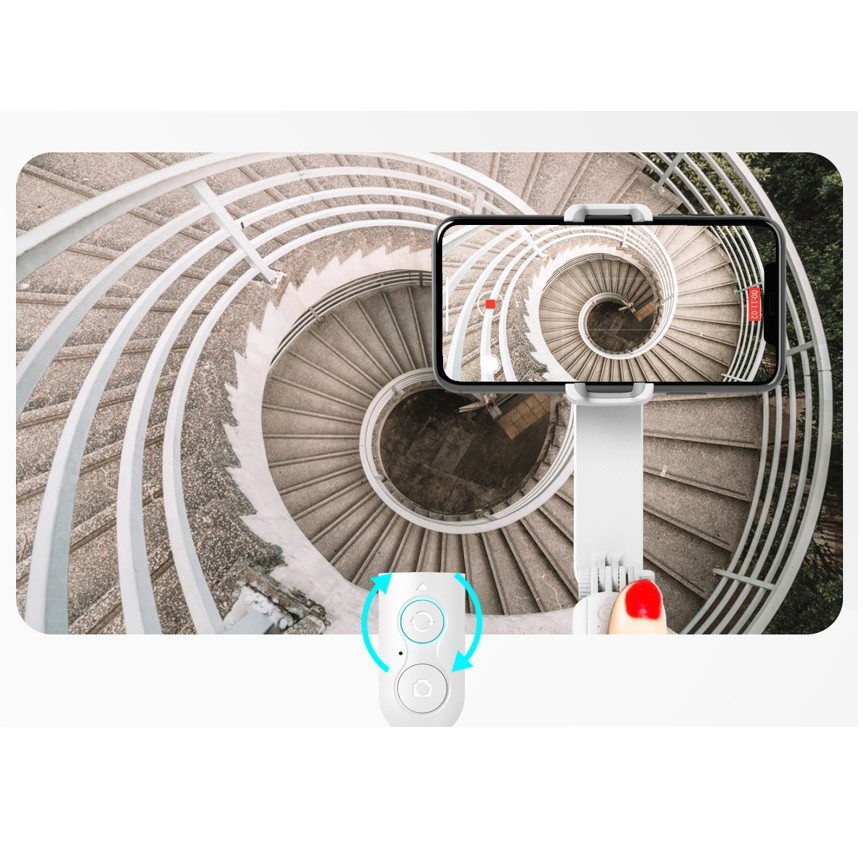 Gậy tự sướng Selfie Mini Gymbal điện thoại  L09 chống rung giá rẻ dùng quay Vlog - Tiktok Có Đèn Led gimbal
