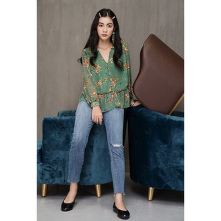 TheBlueTshirt - Quần Jeans Skinny Nữ Rách Gối Màu Nhạt - Off Duty Jeans Light Blue Wash