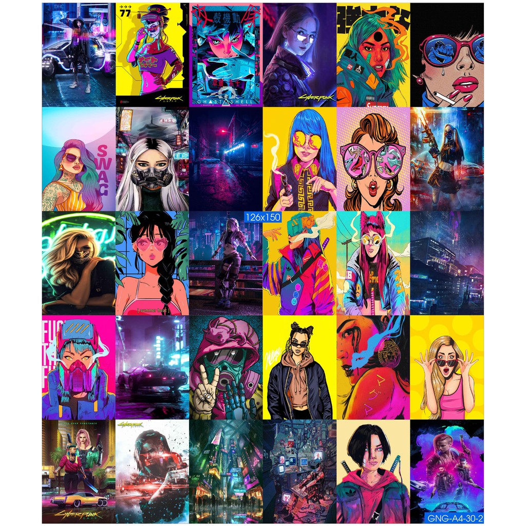 Combo Set 50 tờ Decal dán tường Girl cực ngầu