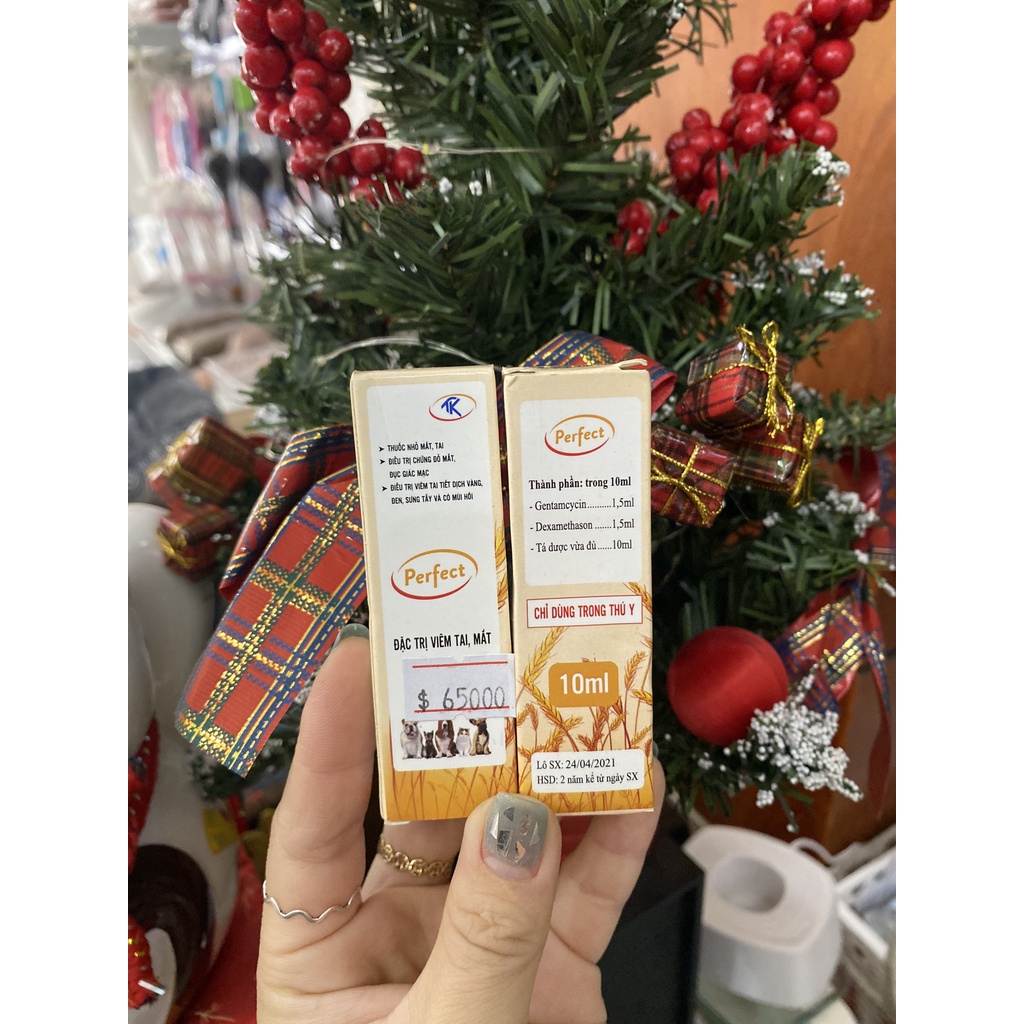Dung dịch trị viêm tai, mắt Perfect cho chó mèo lọ 10ml - Nhỏ mắt, tai cho thú cưng