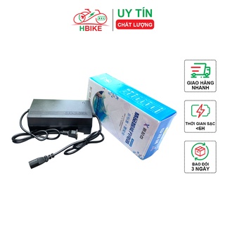 Sạc bình ắc quy xe đạp điện 48V-20Ah thông minh tự ngắt H-BIKE xạc bình 3 chấu vuông