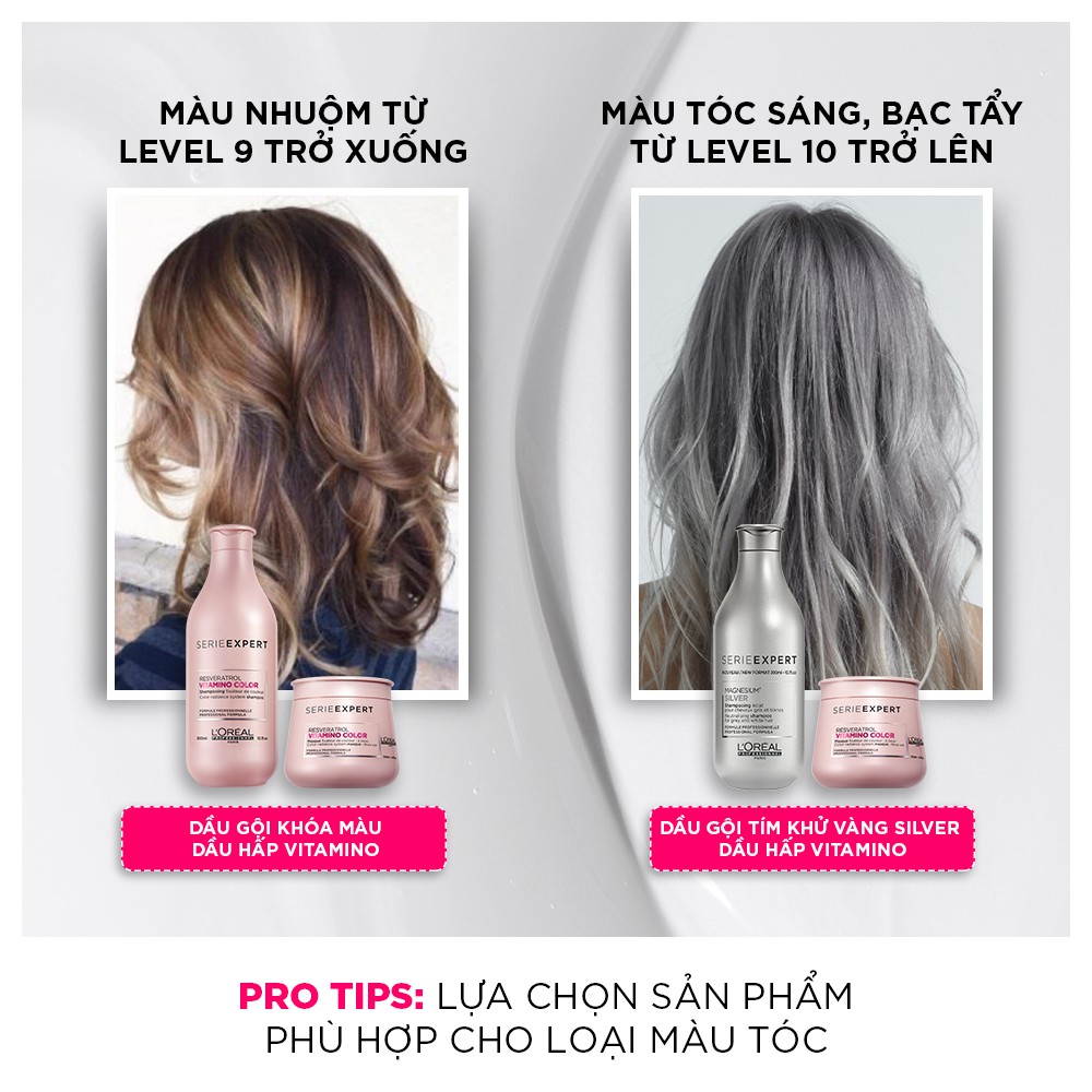 Dầu gội LOreal Professionnel bền màu tóc nhuộm Serie Expert Vitamino Resveratrol 10ml