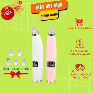 Máy Hút Mụn, máy hút mụn đầu đen chính hãng, màn hình LED, Dễ dàng sử dụng - Tặng kèm 5 đầu hút - Bảo hành 1 năm