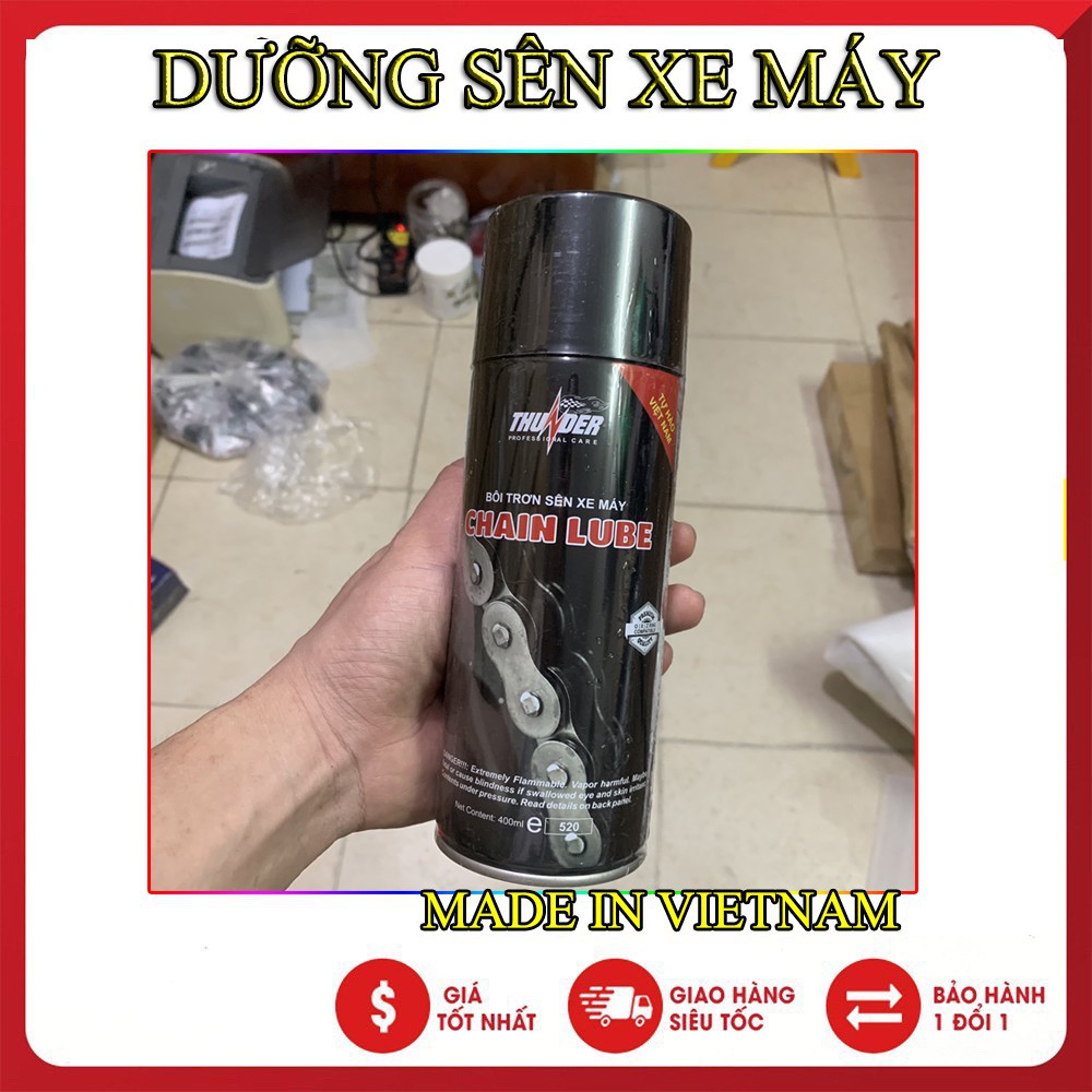 CHAI XỊT BÔI TRƠN SÊN THUNDER CHAIN LUBE ( MADE IN VIET NAM CHÍNH HÃNG)