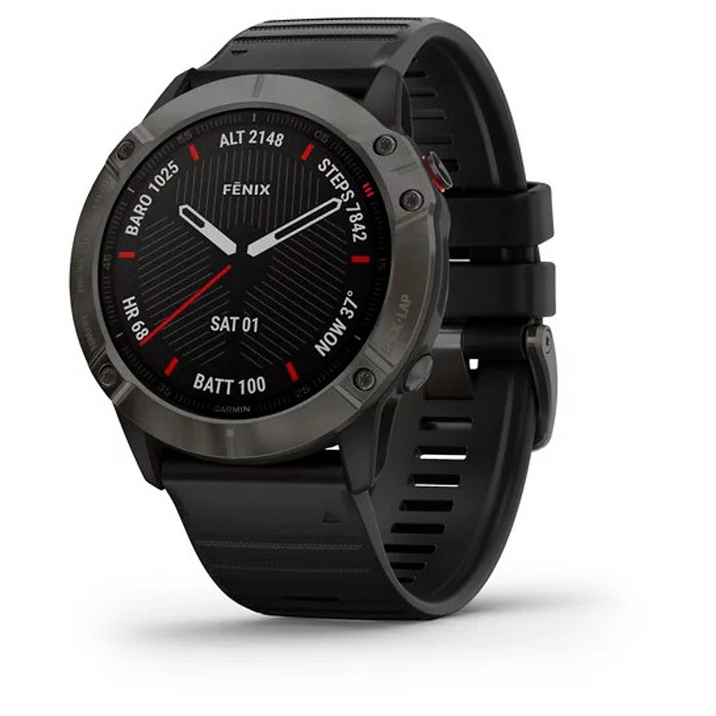 Vòng đeo tay theo dõi sức khỏe Garmin Fēnix 6X - Sapphire, Carbon Gray DLC with Black Band_010-02157-45 -Hàng Chính Hãng