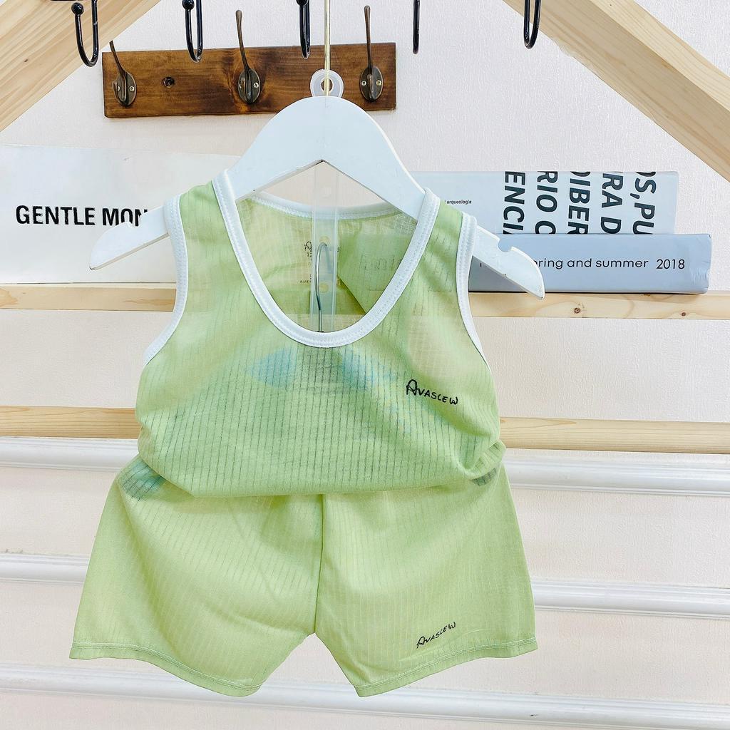 Set 5 bộ ba lỗ cho bé sơ sinh 3-13kg vải tăm tre mỏng mát- BO73-COMBO5