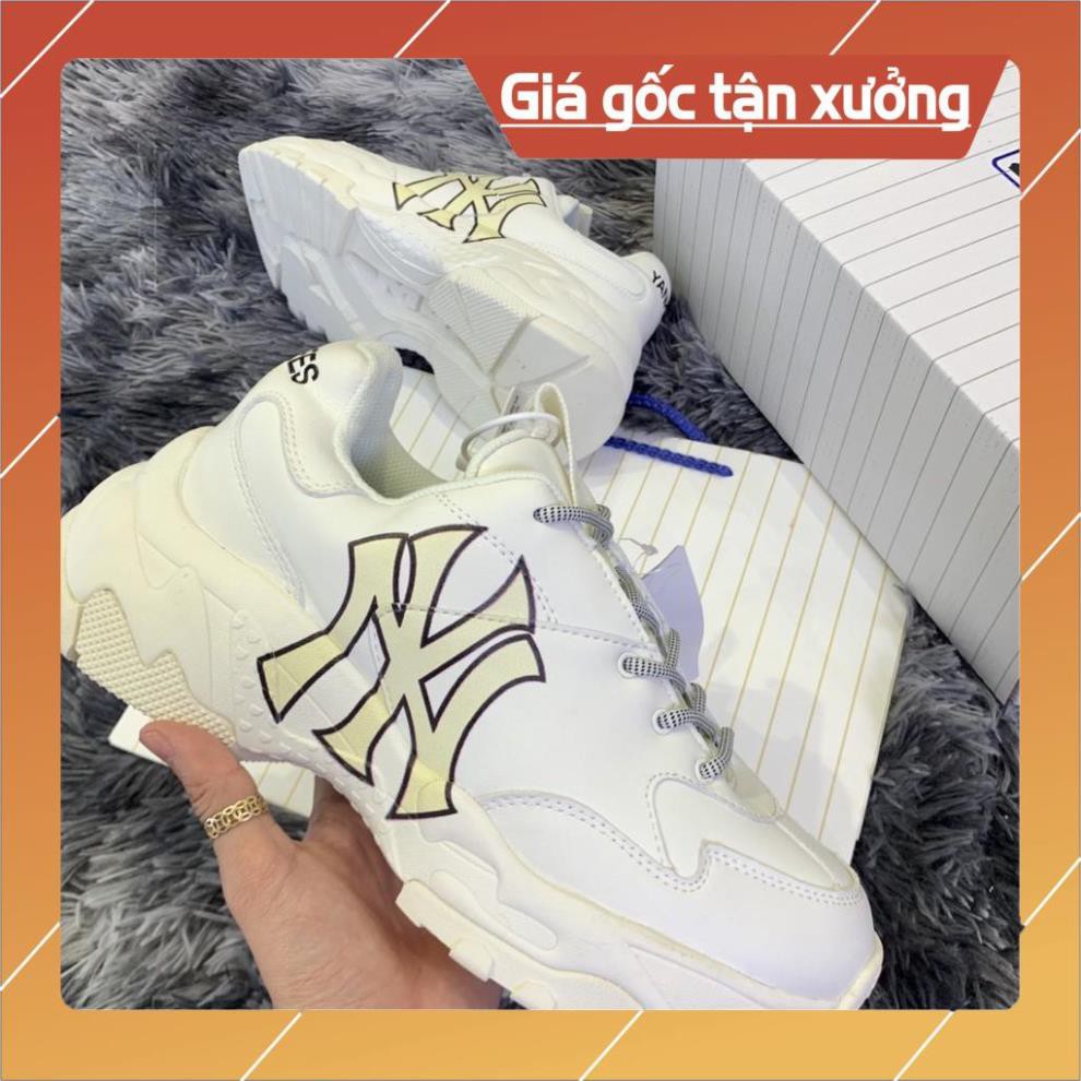 Giày thể thao nam nữ Sneaker MLB NY vàng Xịn sò Full hộp, Giầy MlB đi bộ, đi chơi, tập GYM