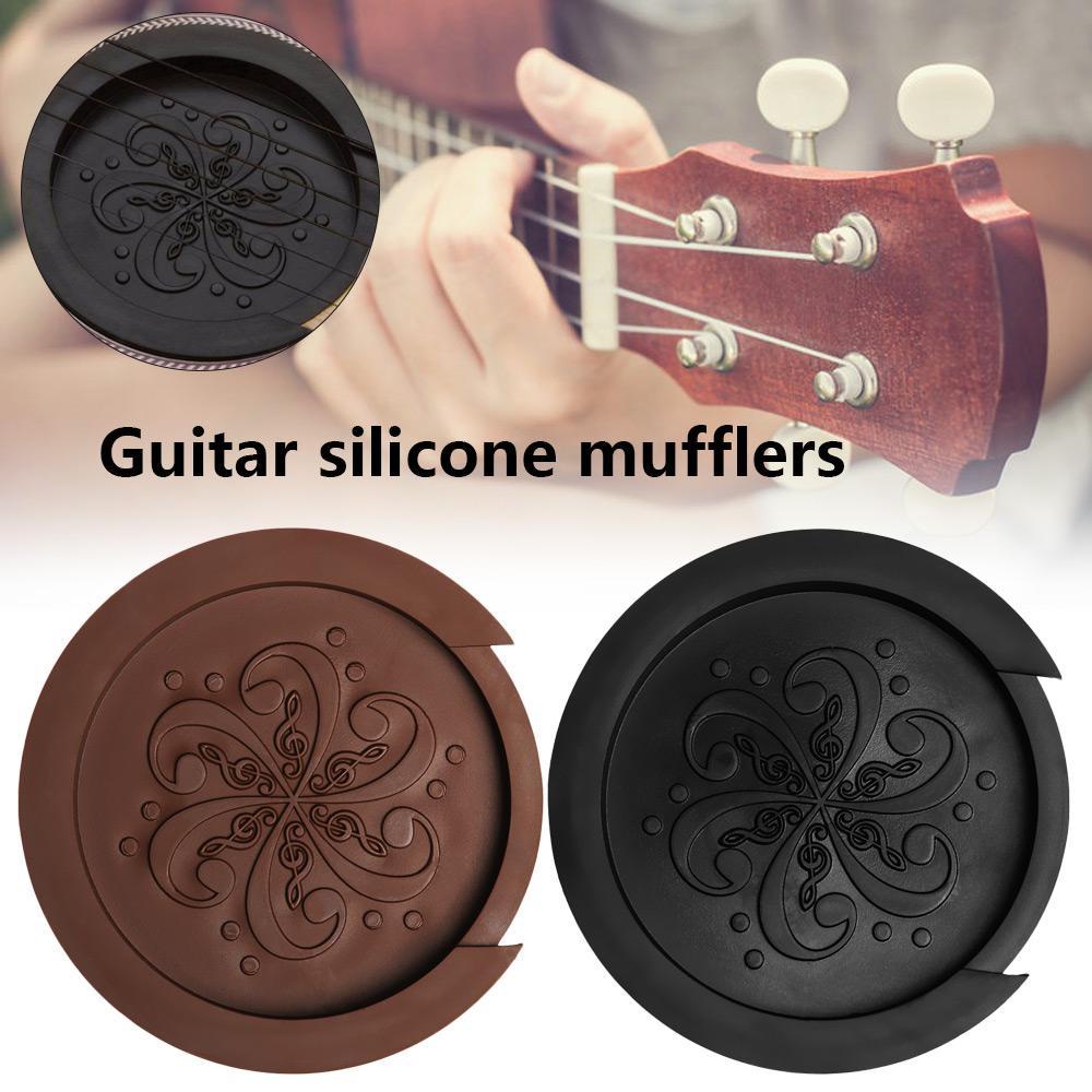 FOREVER Khối Silicon Bọc Lỗ Âm Thanh Đàn Guitar Acoustic Màu Đen