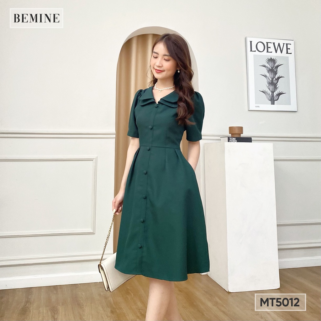 Đầm xoè 2 lá cổ BEMINE MT5012XANH