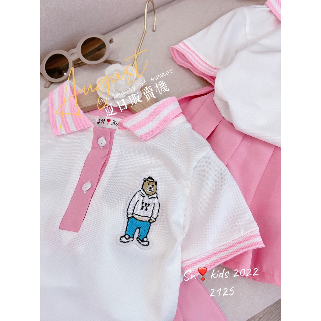 SET ĐI HỌC ĐI CHƠI CHO BÉ GÁI TONY MEDIA HẰNG KIDS áo màu trắng chân váy hồng
