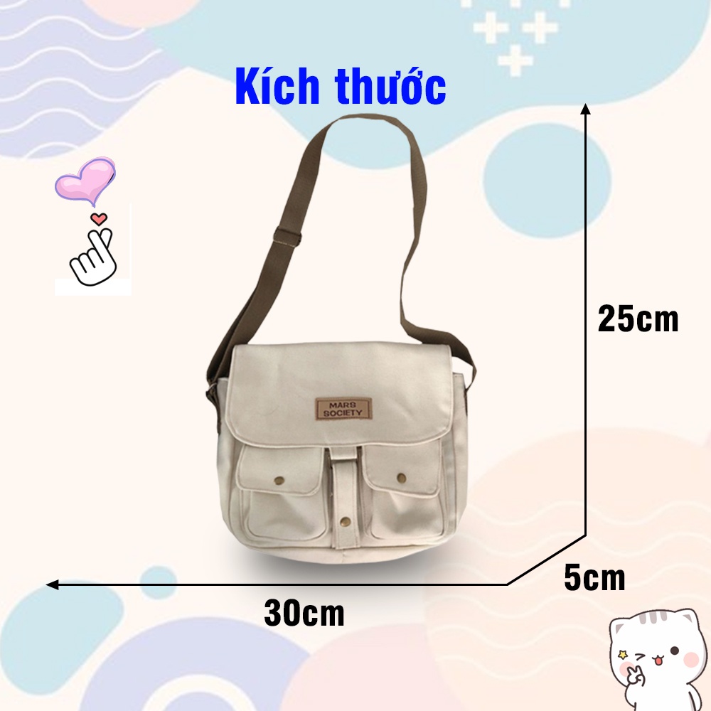 Túi Đeo Chéo Nam Nữ Unisex Đi Học Phong Cách Hàn Quốc Chất Liệu Vải Cavas Hot Trend 2022