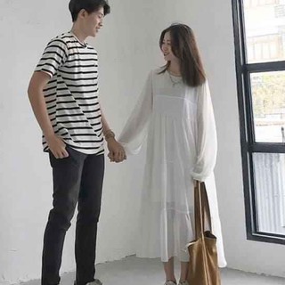 VÁY BABYDOLL VOAN XẾP TẦNG TAY CHUN 2 LỚP - ĐẦM TRẮNG ĐEN DÀI CÔNG CHÚA - VÁY DÀI