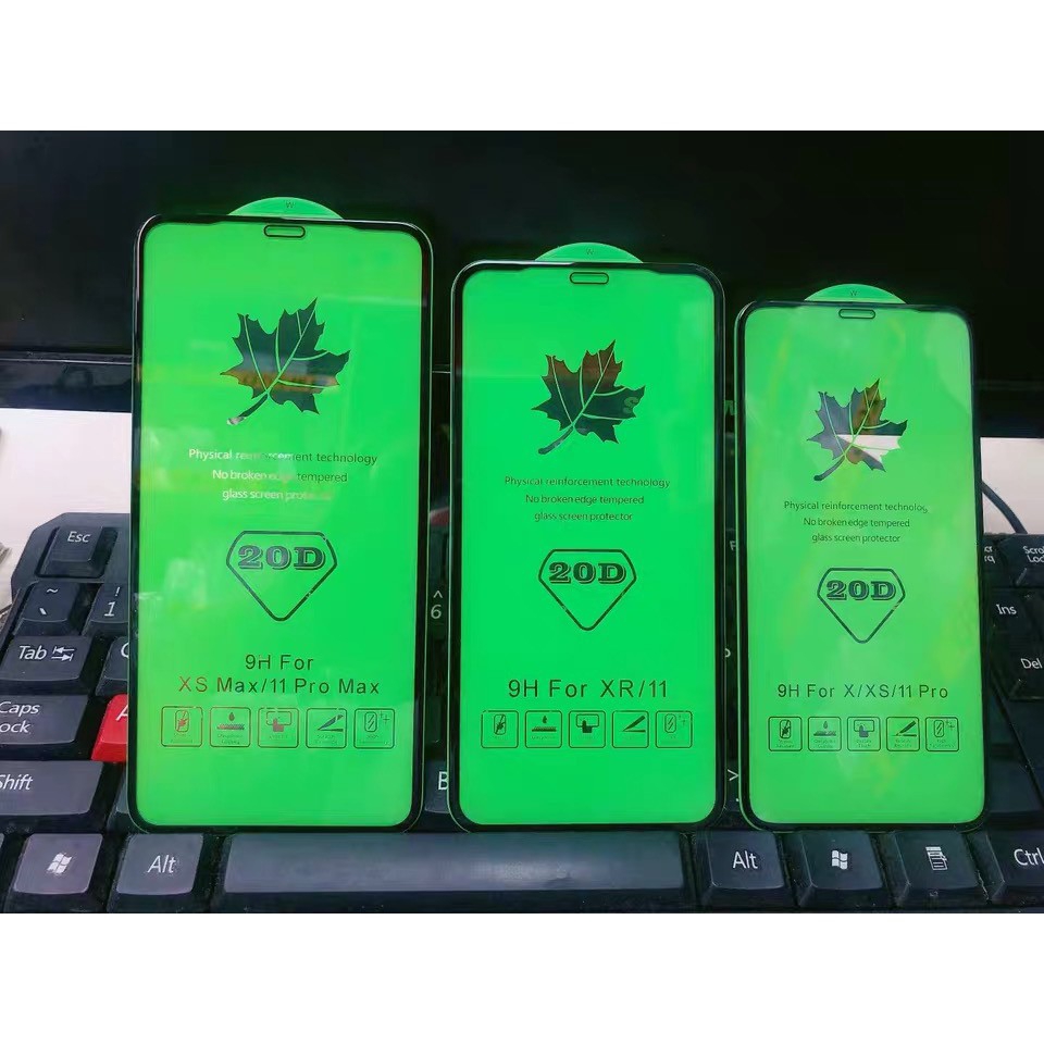 Kính cường lực 20d bảo vệ màn hình thích hợp cho iphone 11promax xsmax xs xr 8 7 6plus i8 i7