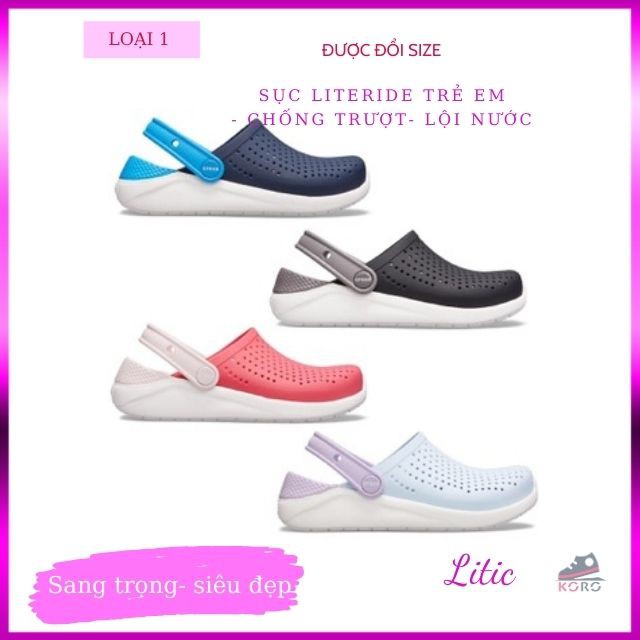 Dép sục cho bé trai và bé gái chống trơn trượt, chất liệu nhựa mềm dẻo, êm chân  hàng  au  tuồn  lỗi  cắt  đã  qua  xửý