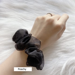 Cột tóc scrunchies voan trơn nhiều màu sắc ( Hình Thật)
