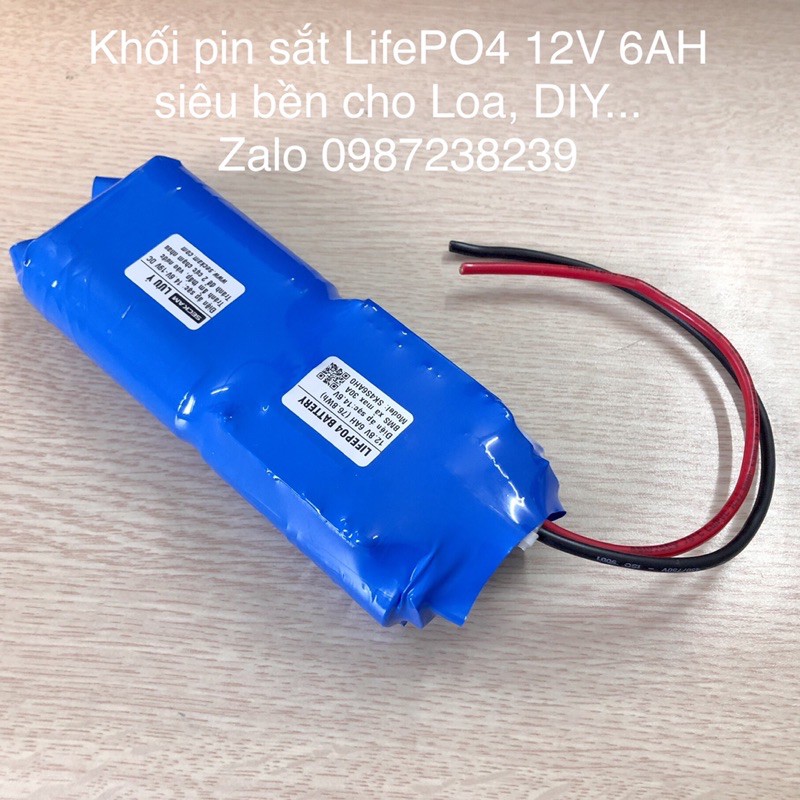 Khối pin sắt LifePo4 12V 5AH siêu bền xả 10A