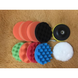 Bộ 11 món phớt mút đánh bóng 150mm 6in gồm cả đế