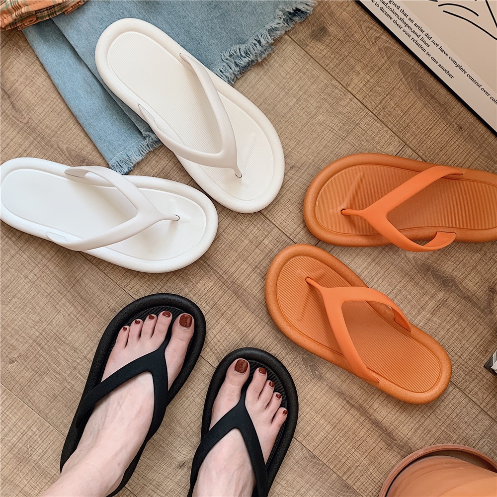 Dép xỏ ngón đế dày chống trượt kiểu dáng mùa hè đơn giản cho nữ