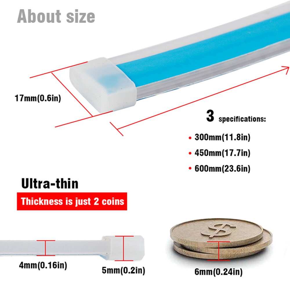 2x LED chỉ báo ruy-băng tuần tự Đèn báo rẽ DRL Đèn chạy ban ngày 45cm / 60cm