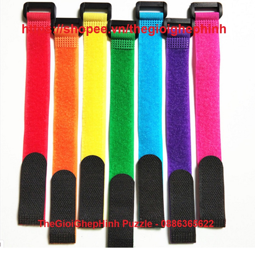 Dây Velcro khóa nhựa buộc gọn dây điện dây cáp nhiều màu