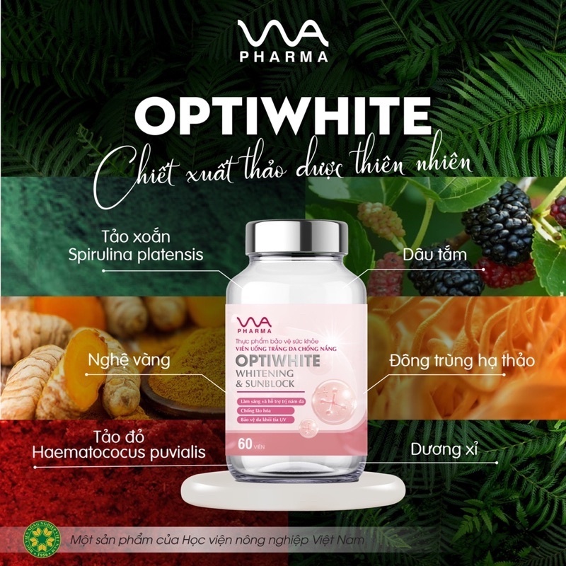 [Sẵn] Viên uống sáng da OPTIWHITE - VNUA PHARMA hộp 60 viên