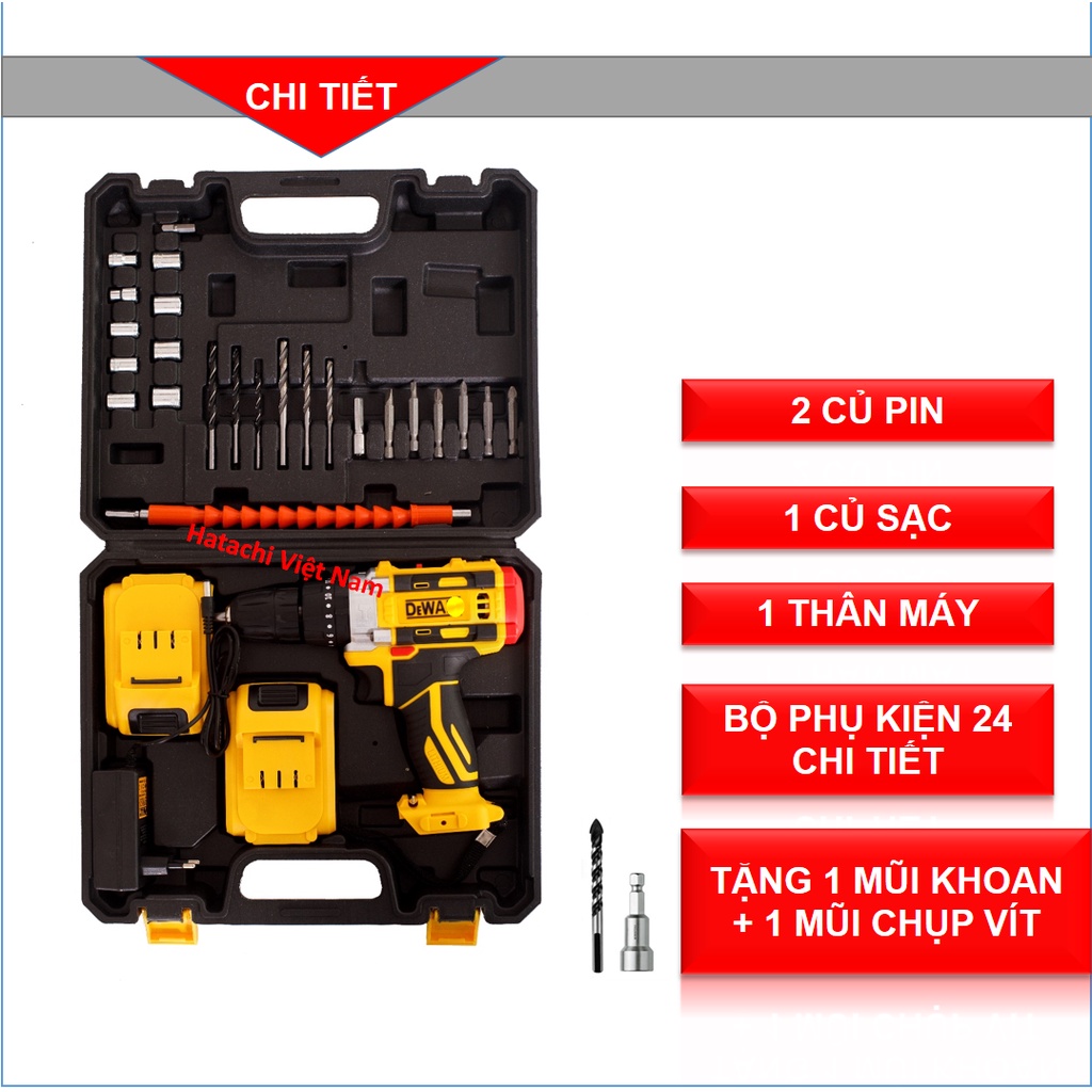 Máy khoan pin | Lõi Đồng 100% | Máy khoan 3 chức năng | Khoan Tường | Khoan Sắt | Bắn Vít | Khoan Gỗ