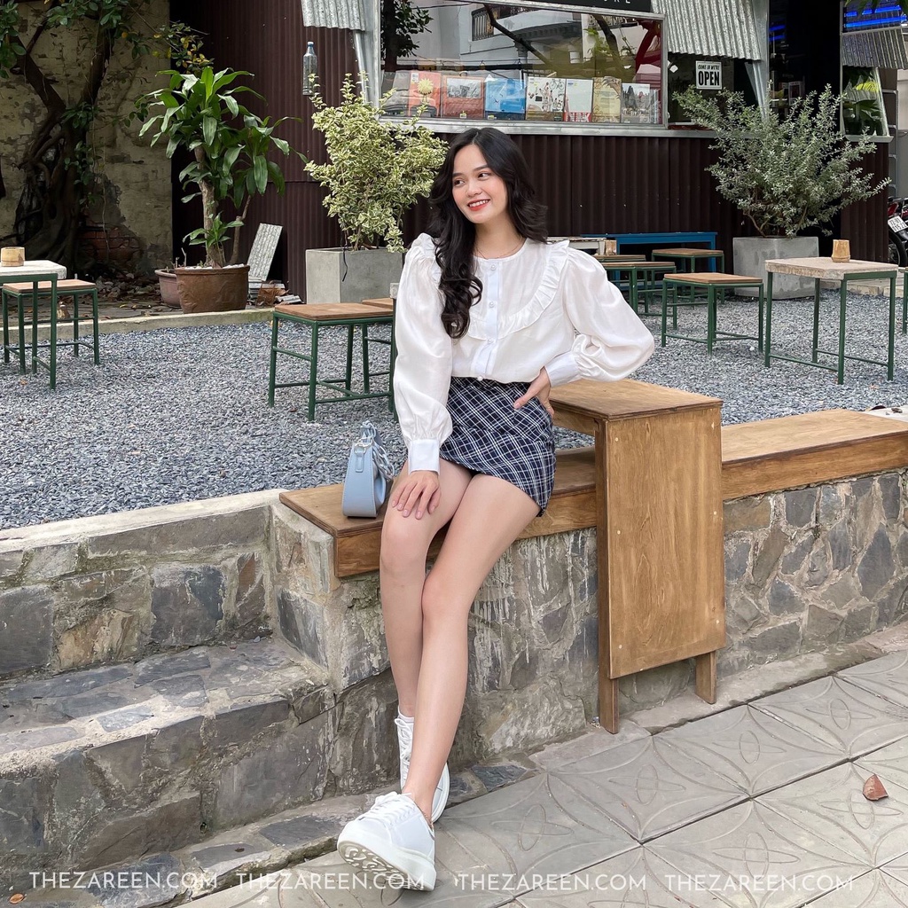 ÁO SƠ MI CỖ BÈO ZAREEN SOM51 TRẮNG