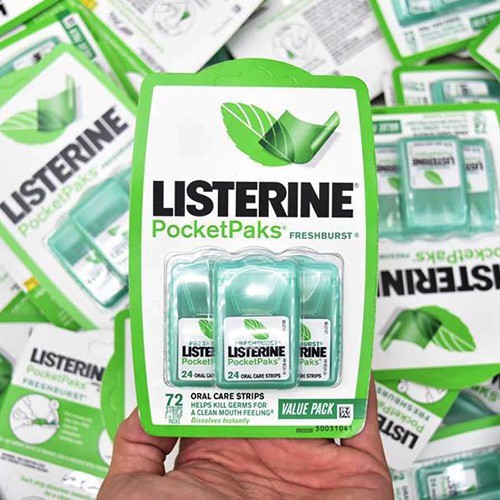 Miếng ngậm thơm miệng diệt khuẩn Listerine Set 3 hộp 72 miếng