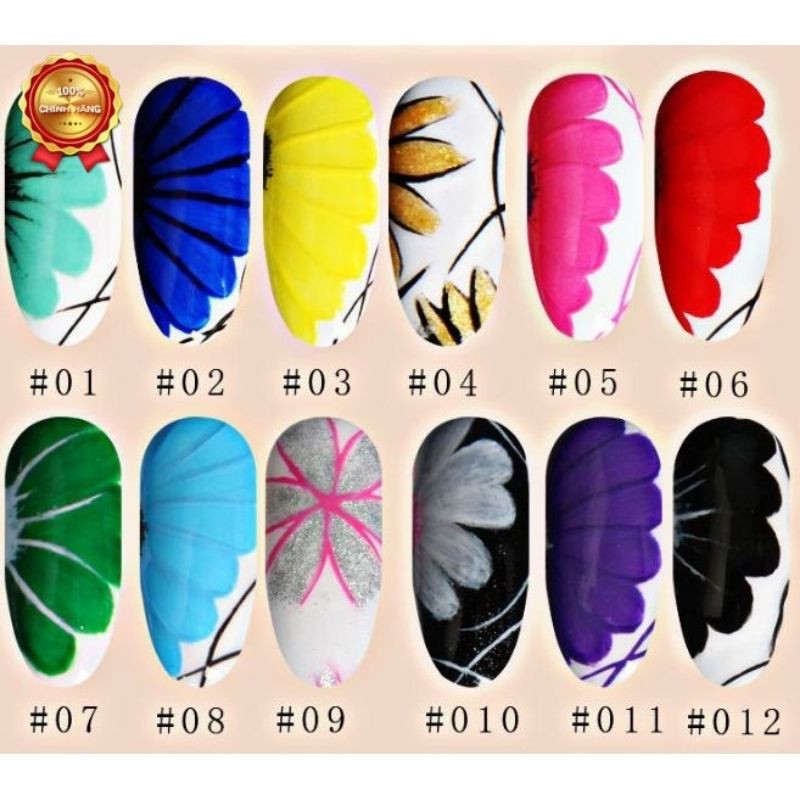 Sét gel vẽ siêu đặc mingya 12 màu tặng hộp