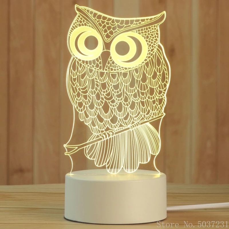 Đèn Ngủ LED 3D Bằng Acrylic Hình Trái Tim Lãng Mạn Trang Trí Tiệc Sinh Nhật / Lễ Tình Nhân Cho Trẻ Em