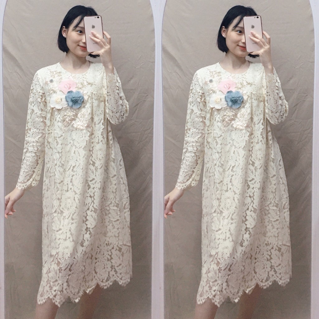 Váy bầu thiết kế chất ren cấp diện Tết,sự kiện