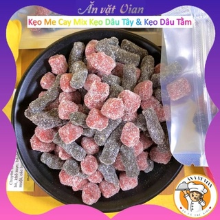 Kẹo me cay vian foods kẹo me mix kẹo dâu tây & kẹo dâu tằm đặc sản đà lạt - lon 500gr