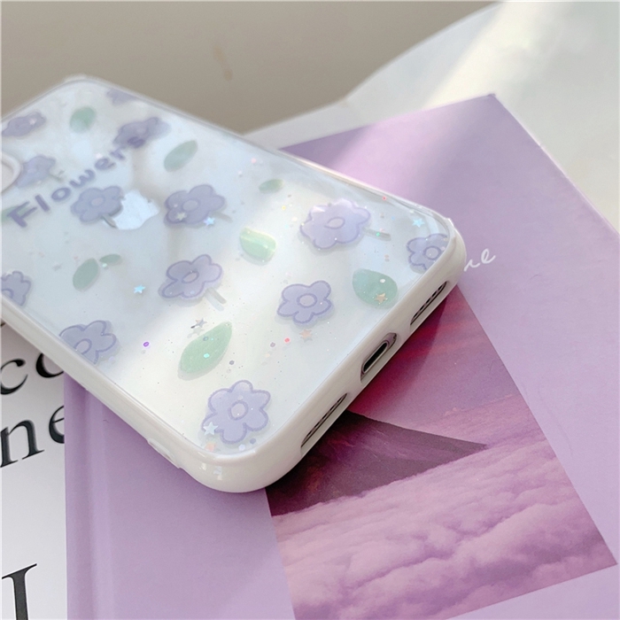 Ốp lưng iphone hoa tím kim tuyến 5/5s/6/6plus/6s/6splus/7/7plus/8/8plus/x/xr/xs/11/12/pro/max/plus/promax - Awifi S3-9 | BigBuy360 - bigbuy360.vn