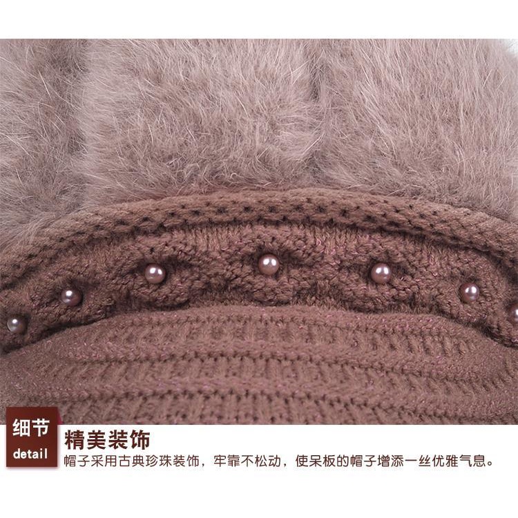 Nón Len Cotton Dày Dặn Giữ Ấm Mùa Đông Thời Trang Cho Nữ Trung Niên