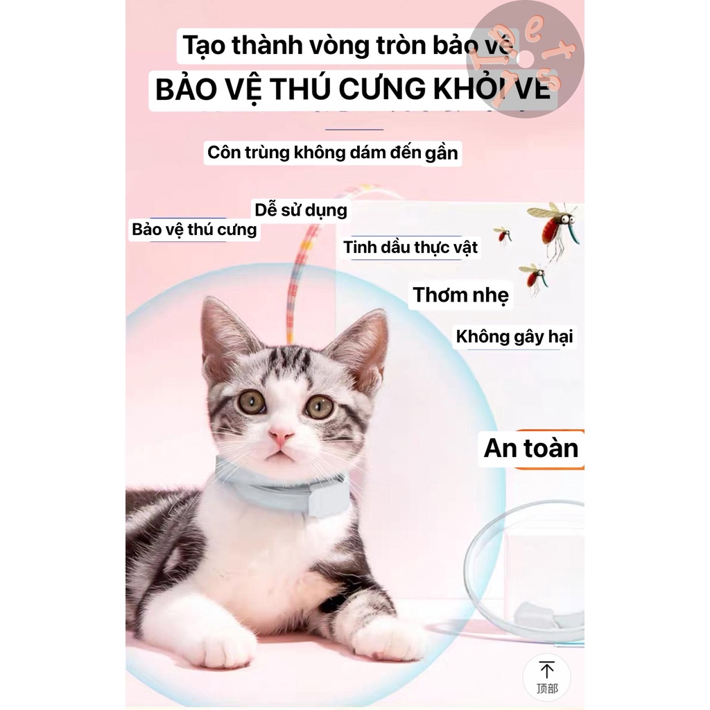 Vòng cổ chống ve rận bọ chét cho chó mèo