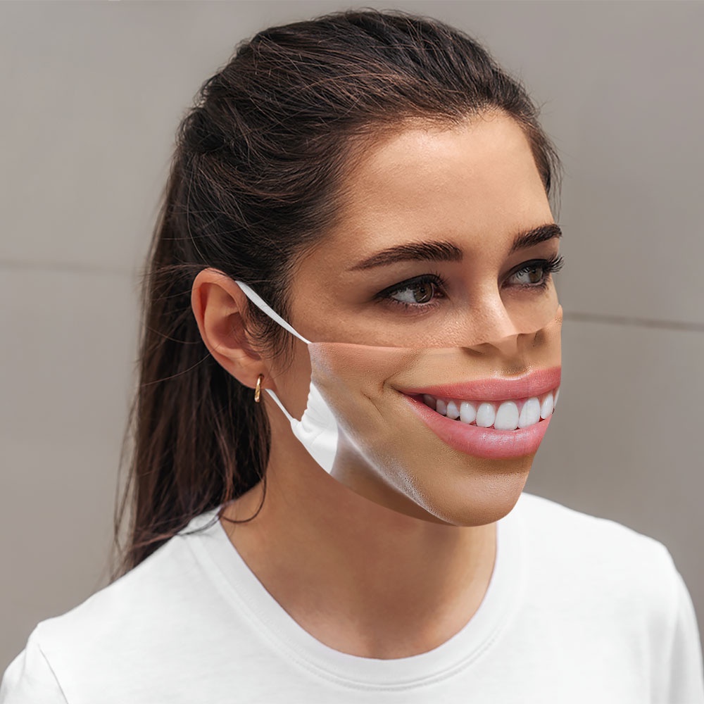 Khẩu trang mặt người nữ hút thuốc tấu hài mặt người hề mặt người 116 CARTWELL có thể giặt và tái sử dụng chống giọt bắn