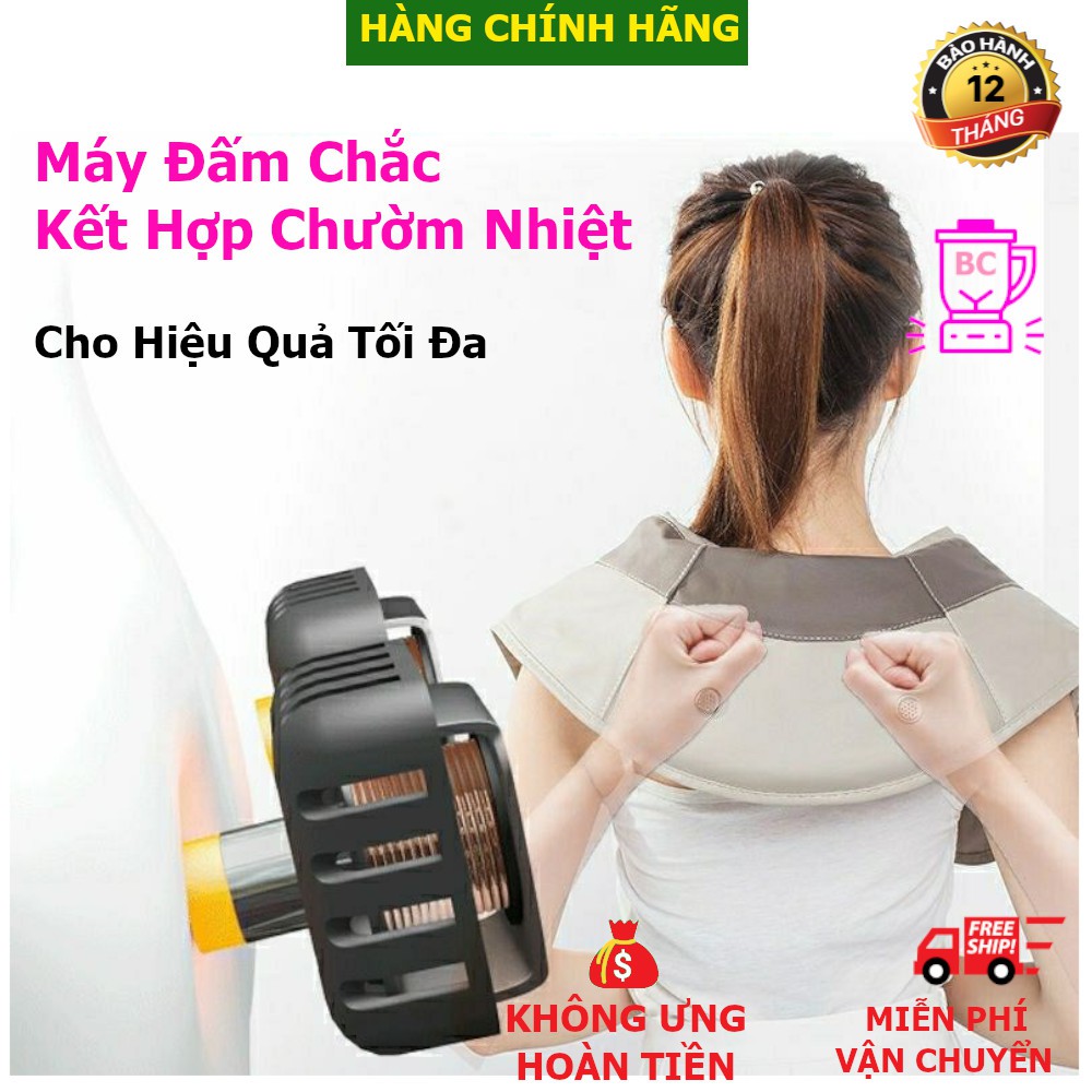 Máy Đấm Lưng Cao Cấp SG2021, Máy Massage Cổ Vai Gáy - Quà Tặng Sinh Nhật Mẹ, Bố, Ông Bà - Đai Massage