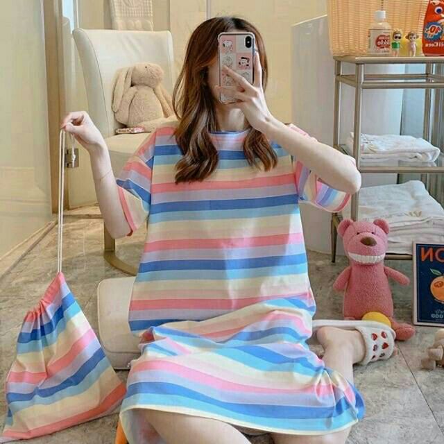 Váy đầm ngủ hoạt hình/ Váy dáng suông - Tặng túi đựng - [Hàng QC loại 1] | BigBuy360 - bigbuy360.vn