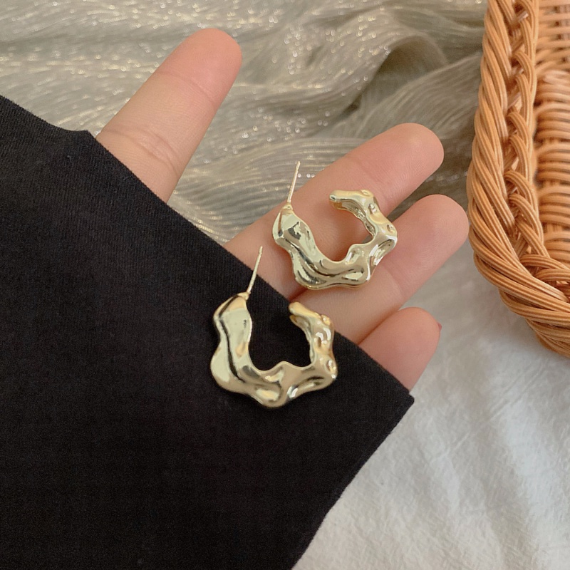 Đôi Khuyên Tai Hình Chữ C Phong Cách Hàn Quốc Cổ Điển Dành Cho Nữ