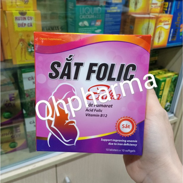 Sắt FOLIC Extra hộp 100 viên giúp mẹ bầu thai kì khỏe mạnh