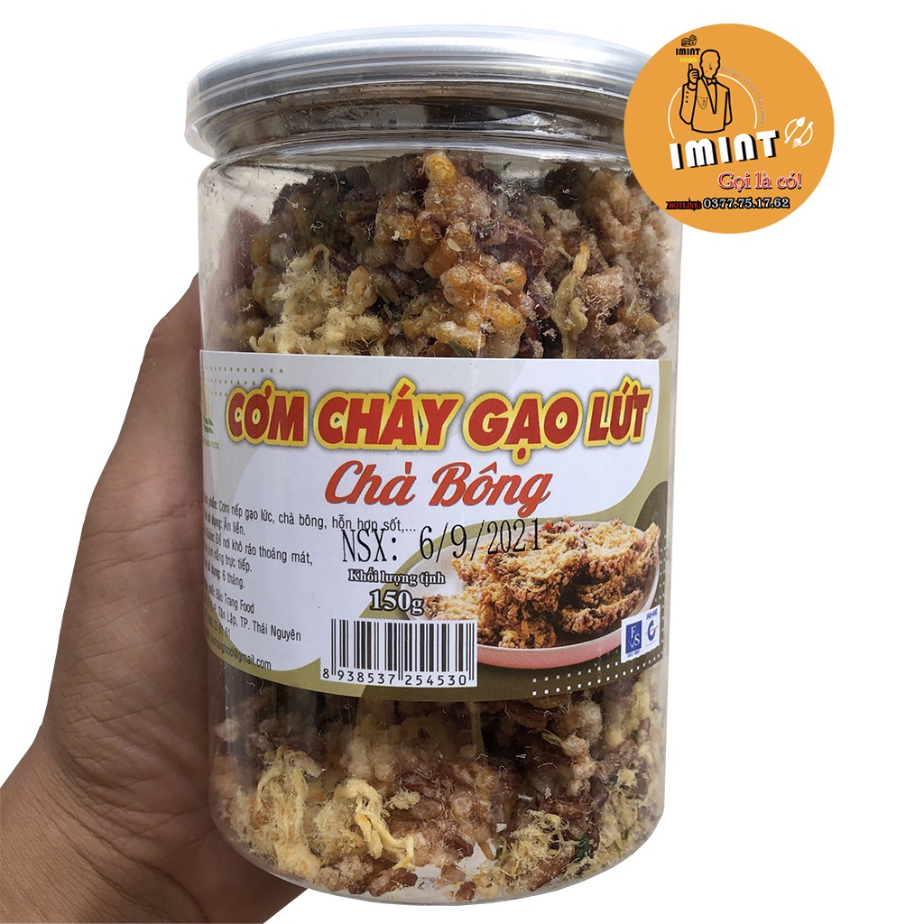 cơm cháy gạo lứt cơm cháy chà bông loại 150g hỗ trợ giảm cân không sợ béo chỉ có tại IMINT FOOD