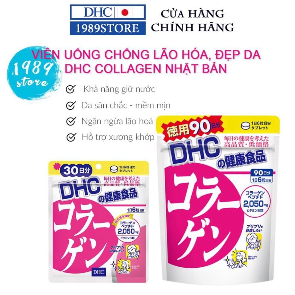 DHC Collagen Nhật Bản - Viên Uống Đẹp Da, Chống Lão Hóa - 1989store Phân Phối Chính Hãng KD