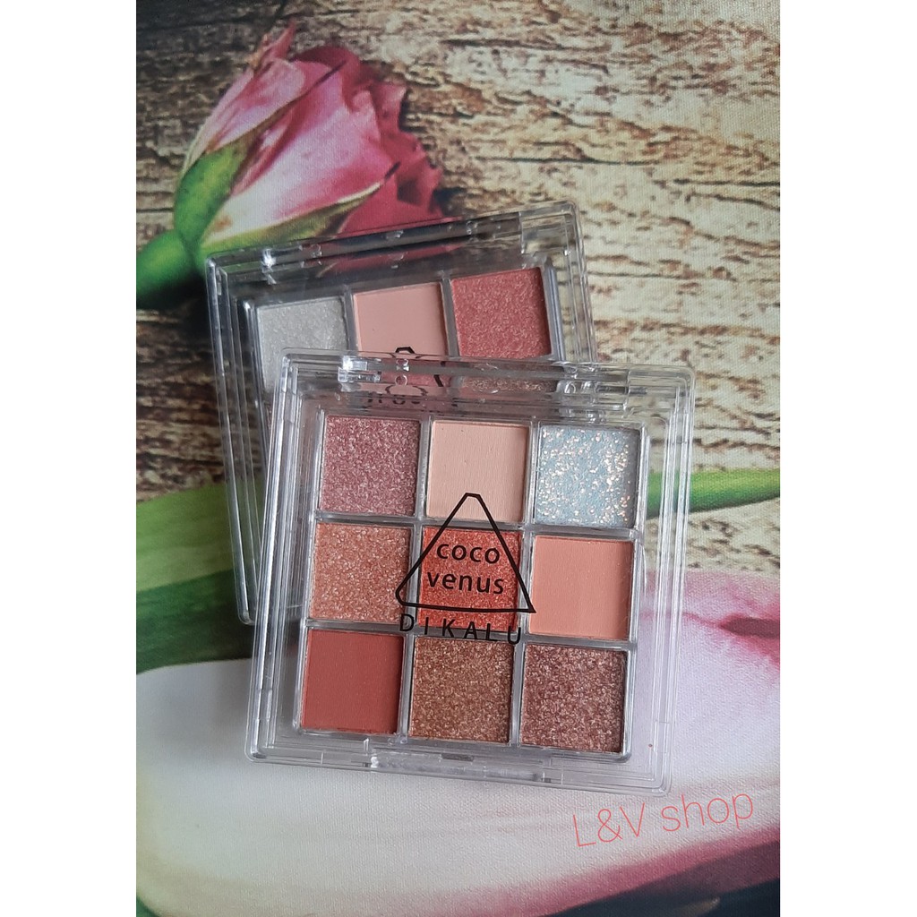 Phấn Mắt DIKALU VENUS 9 Ô Màu Nhũ - Nhẹ Nhàng Lấp Lánh