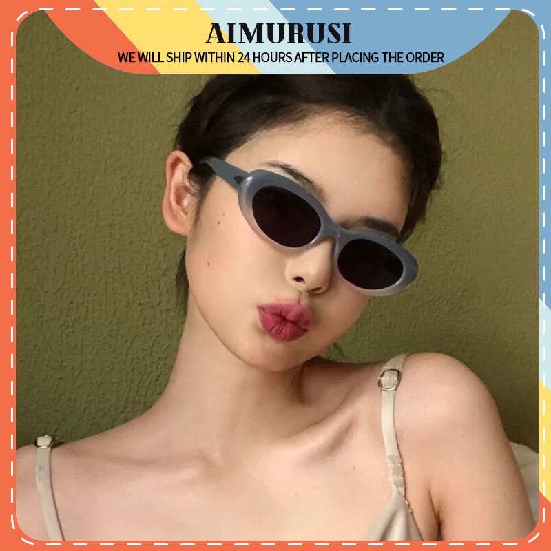 (AIMURUSI) COD Kính Mát Gọng Oval Phong Cách Hàn Quốc Thời Trang Cho Nam Nữ