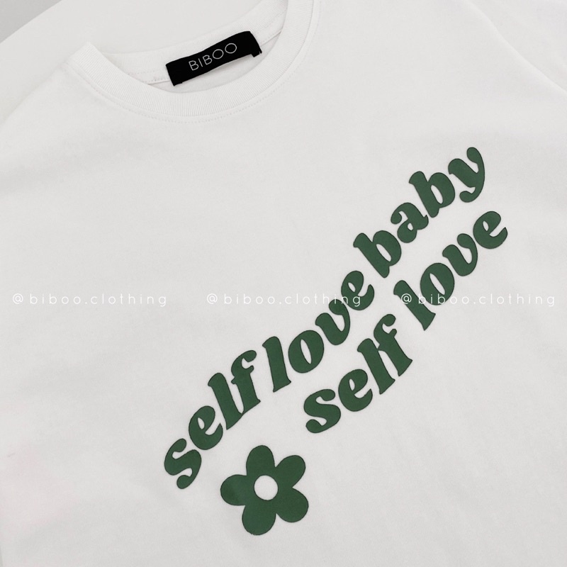 BIBOO - Áo thun tay ngắn in chữ SELF LOVE BABY chất liệu vải thun cotton