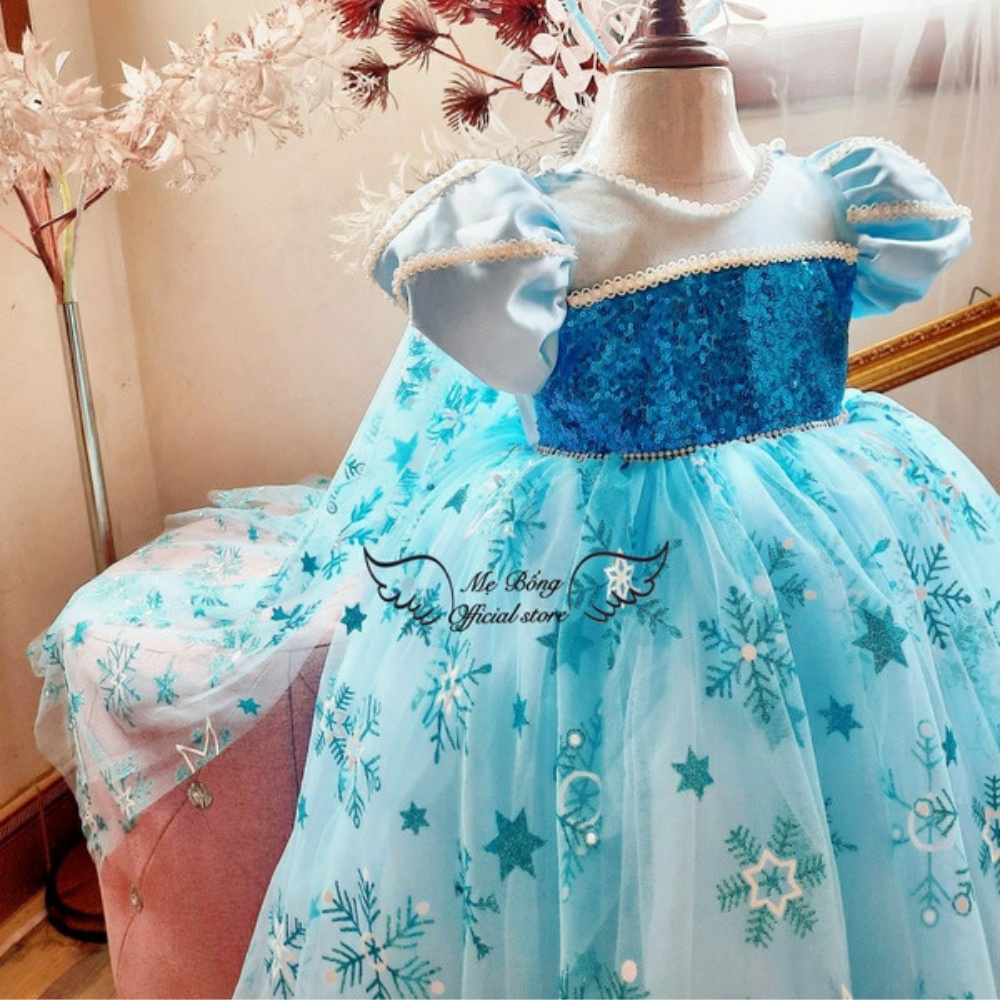 Váy công chúa Elsa-Váy nữ hoàng băng giá-Đầm công chúa-Thời trang cho bé-Váy thiết kế-Đầm thiết kế-Mẹ BốngPrincess dress