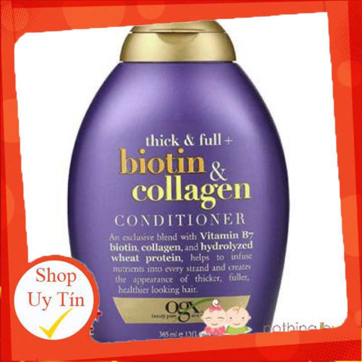 [ HÀNG CHÍNH HÃNG ] Dầu Xả Biotin collagen OGX Của Mỹ Hộp Màu Tím - Organix Biotin &amp; Collagen