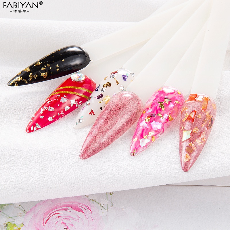 Set 3/12 lọ giấy bạc mỏng FABIYAN lấp lánh 3D kiểu dáng không đồng đều trang trí móng tay nghệ thuật DIY