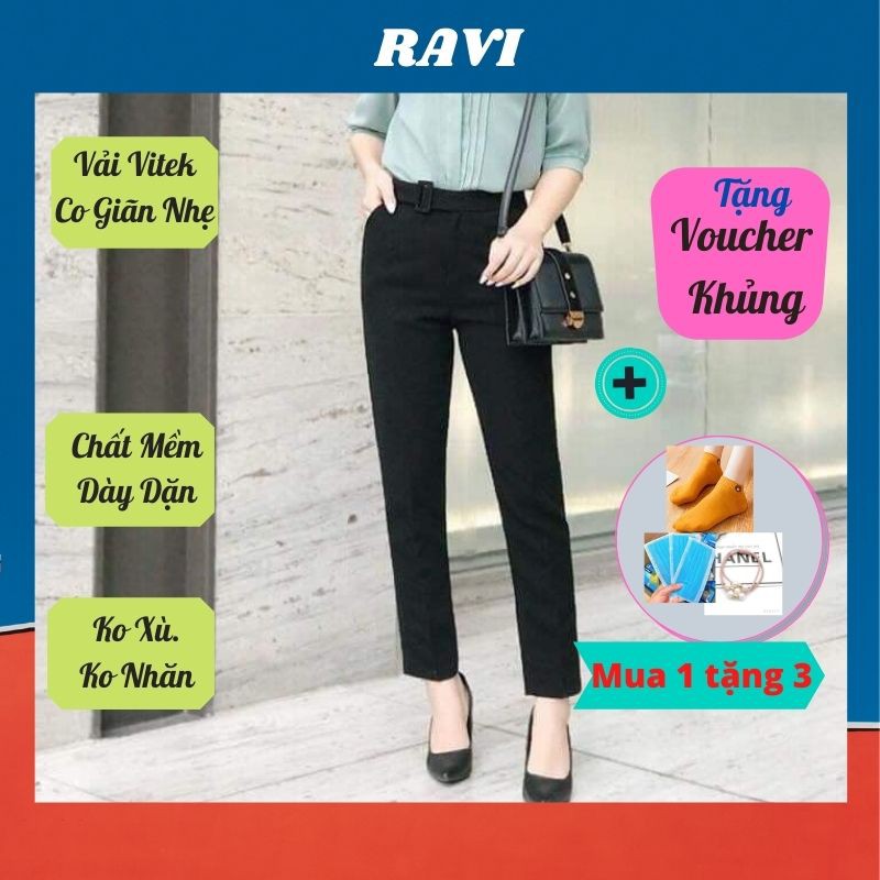 Baggy Công Sở💖𝑭𝑹𝑬𝑬𝑺𝑯𝑰𝑷💖Quần Tây  Cạp Cao Đai Vuông Form Suông Hàng Thiết Kế 2 Màu Không Nhăn Nhàu