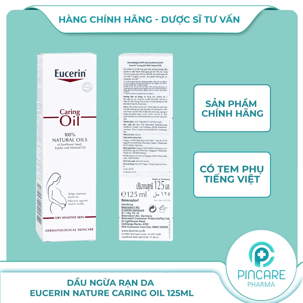 Dầu chống rạn da Eucerin Natural Caring Oil 125ml - Hàng chính hãng - Nhà thuốc PinCare